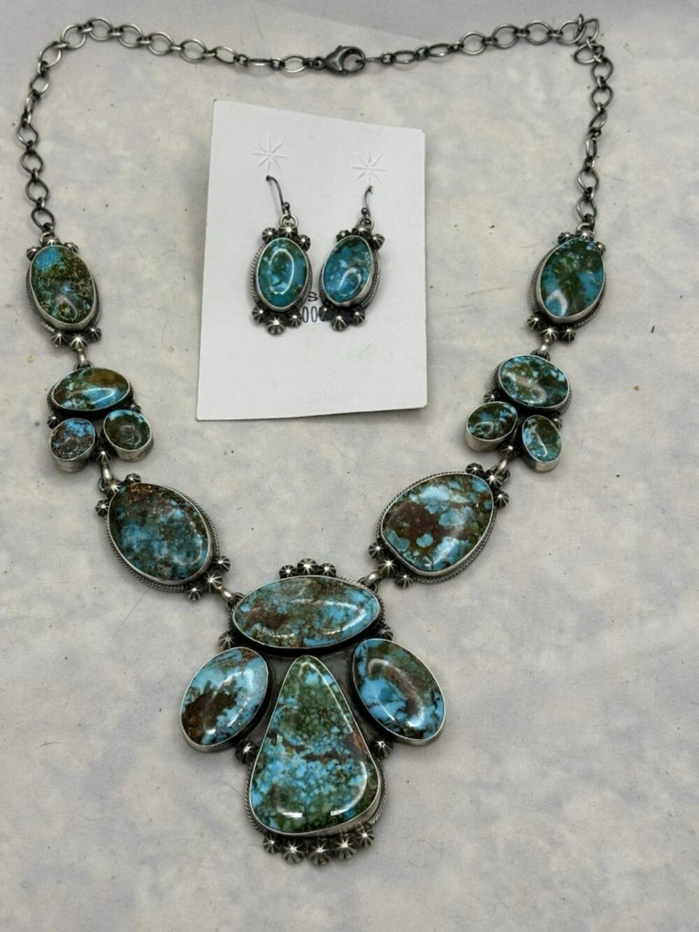 Native American Large Turquoise Necklace Set Livingston